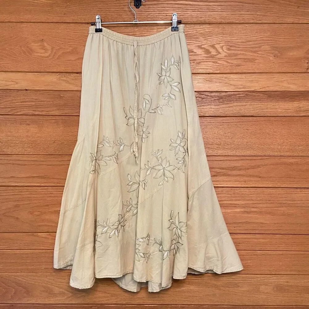 Vintage 90s Metro Wear floral embroidered skirt